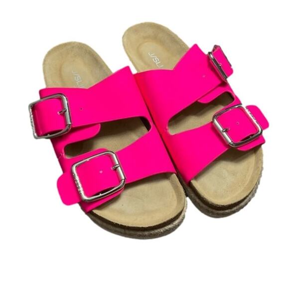 J Slides Women’s Sandals Pink Leighton Leather Upper Size 8 NEW - Picture 1 of 14
